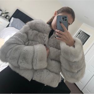 FUR COAT - Real Fox Fur Cropped Jacket
